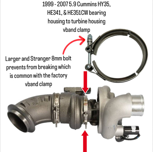 Vband Clamp for 99 - 07 Dodge Ram 5.9 Cummins HY35 HE341 HE351CW Turbo