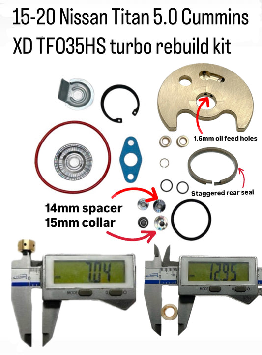 15-20 Nissan Titan XD Cummins Low Pressure TF035 turbo rebuild kit