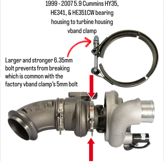 Vband Clamp for 99 - 07 Dodge Ram 5.9 Cummins HY35 HE341 HE351CW Turbo