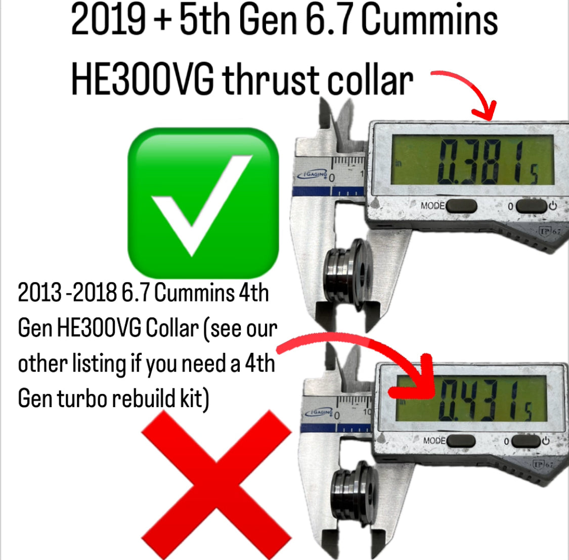 HE300VG turbo rebuild kit for 2019 - 2025 Dodge Ram 5th Gen 6.7 Cummins